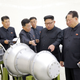 North Korea’s state media on Sunday, September 3, 2017, said leader Kim Jong Un inspected the loading of a hydrogen bomb into a new intercontinental ballistic missile, though details could not be confirmed independently (Korean Central News Agency/Korea News Service via AP)